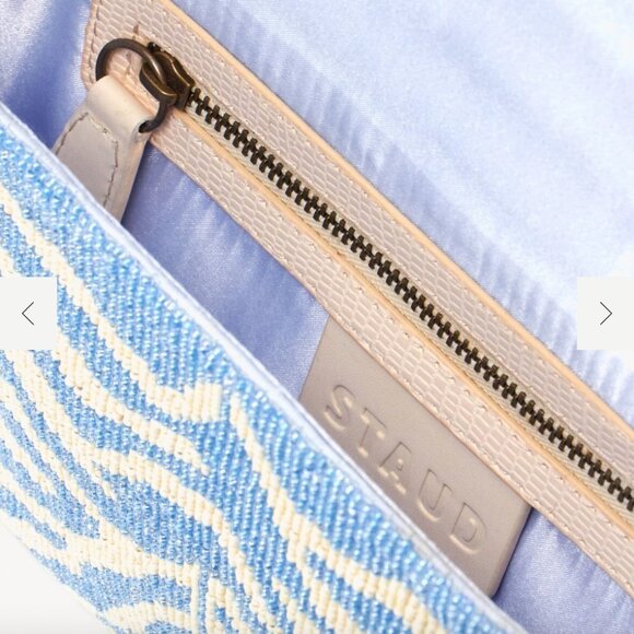 STAUD Blue and Cream Zebra Print Bag - Picture 3 of 10